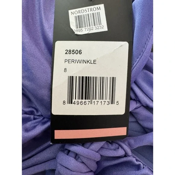 La Femme - 28506 Off Shoulder Tie Low-Cut Open Back Jersey Prom Dress Sz 8. - Picture 9 of 10